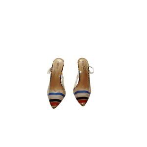 clear heels sling back sandals stiletto closed pointed toes pumps